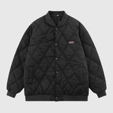 Baseballjacke im Vintage-Stil mit Rautenmuster